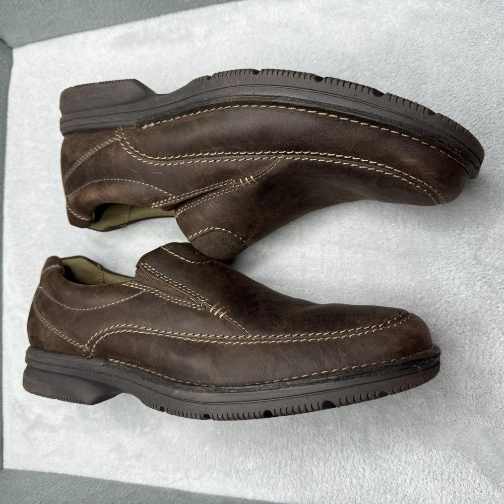 Clarks Senner Lane Brown Leather Slip-On Loafers Comfort Shoes Men's 10.5 M